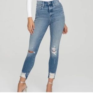 Good American Good Waist Crop With Chewed Hem NWT Size 2/26